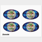 Verweerde vlag van Belize Ovale Sticker (Vel)