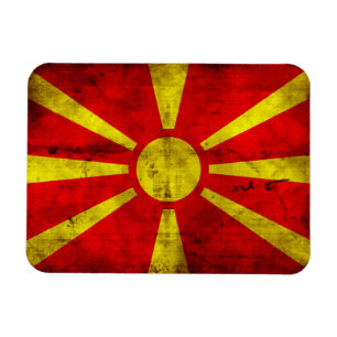 Verweerde vlag van Macedonië Magneet