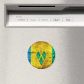 Verweerde vlag van Saint Vincent Magneet (Insitu (Vaatwasser))