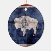 Verweerde vlag van Wyoming Keramisch Ornament (Links)