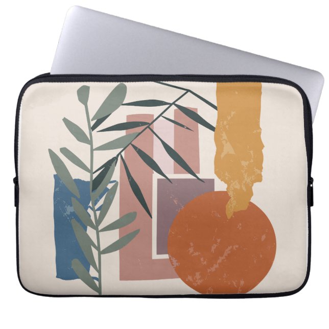 Verweerde vormen en stelen laptop sleeve (Voorkant)