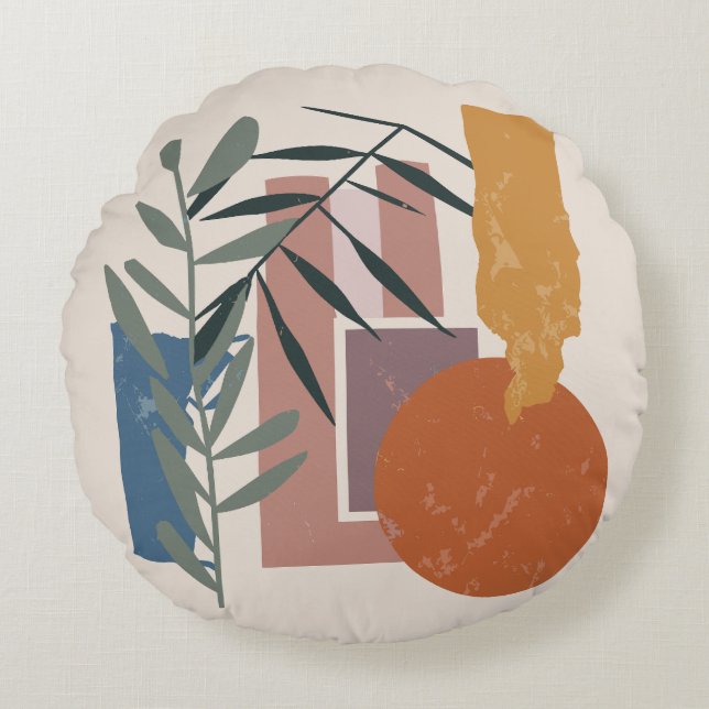 Verweerde vormen en stelen rond kussen (Voorkant)