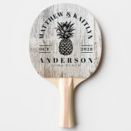 Verweerde Witte Tropische Ananas Bruidskrans Tafeltennisbatje
