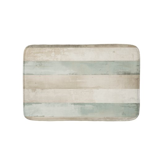 Verweerde zachte blauwe bruine witte rustieke stre badmat (Voorkant)