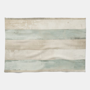 Verweerde zachte blauwe bruine witte rustieke stre theedoek
