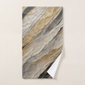 Verweerde zwarte en gouden streep bad handdoek (Handdoek)