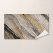 Verweerde zwarte en gouden streep bad handdoek (Handdoek)