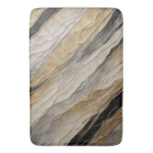 Verweerde zwarte en gouden streep badmat (Voorkant Verticaal)