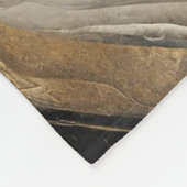 Verweerde zwarte en gouden streep fleece deken (Hoek)