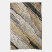 Verweerde zwarte en gouden streep theedoek (Verticaal)