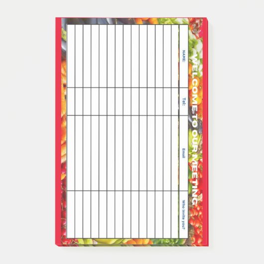 VERWELKOM AAN ONZE VERGADERING POST-IT® NOTES (Voorkant)