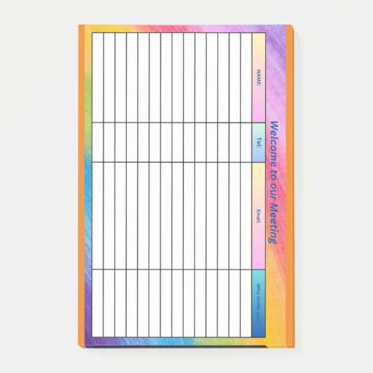 VERWELKOM AAN ONZE VERGADERING POST-IT® NOTES (Voorkant)