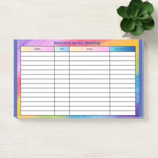 VERWELKOM AAN ONZE VERGADERING POST-IT® NOTES (Kantoor)