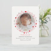 Verwelkomd met liefde Foto geboorte aankondiging (Staand voorkant)