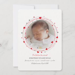 Verwelkomd met liefde Foto geboorte aankondiging