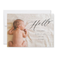 Verwelkomd met liefde Geboorteaankondiging / Zwart