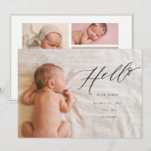 Verwelkomd met liefde Geboorteaankondiging / Zwart Aankondiging (Voorkant / Achterkant)