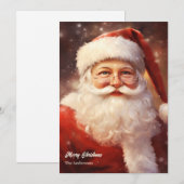 Verwelkomde klassieke Kerstman glimlachend rood pe Feestdagenkaart (Voorkant / Achterkant)