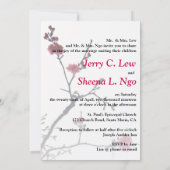 verwelkomend lente Sakura Double Happiness Wedding Kaart (Achterkant)