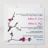 verwelkomend lente Sakura Double Happiness Wedding Kaart (Achterkant)