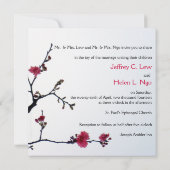 verwelkomend lente Sakura Double Happiness Wedding Kaart (Achterkant)