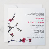 verwelkomend lente Sakura Double Happiness Wedding Kaart (Achterkant)