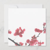 verwelkomend lente Sakura Double Happiness Wedding Kaart (Achterkant)