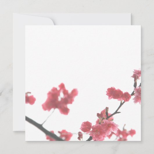 verwelkomend lente Sakura Double Happiness Wedding Kaart (Achterkant)