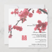 verwelkomend lente Sakura Double Happiness Wedding Kaart (Voorkant)