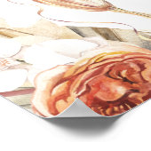 Verwelkoming verbrande oranje bloemrijke boho brui poster (Hoek)