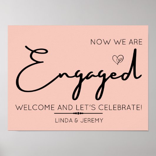 Verwelkomingsbord verlovingsfeestje poster (Voorkant)