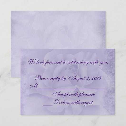 Verwelkte Roos RSVP Kaartje (Voorkant / Achterkant)