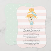 Verwen de bruid Douche Uitnodigingen Spa Day Blond (Voorkant / Achterkant)