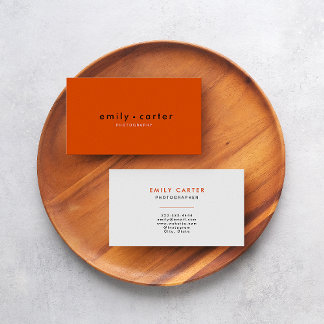 Verwen met Minimalist Chic: Trendy Sinaasappel Visitekaartje