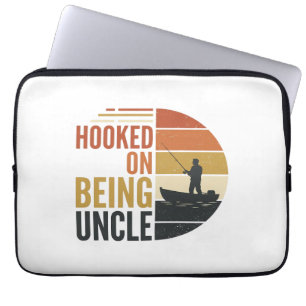 Verwend aan het zijn Oom Vissen Vintage Grafisch_1 Laptop Sleeve