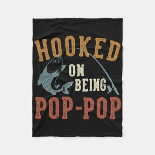 Verwend aan het zijn Pop-pop Vaderdag Vissen Pop-p Fleece Deken