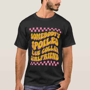 Verwend Blauwe Kraag Vriendin Groovy Moederdag T-shirt