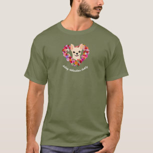 verwend chihuahua papa rozen hart t-shirt