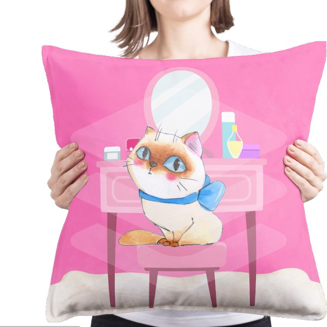 Verwend Kat rond Sierkussen (Spoiled Kitty PIllow)