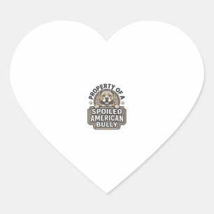 Verwende Amerikaanse Bully Vintage Gravure Ontwerp Hart Sticker