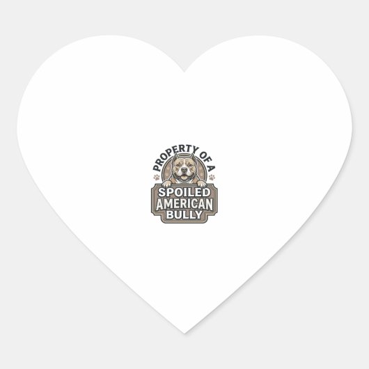 Verwende Amerikaanse Bully Vintage Gravure Ontwerp Hart Sticker (Voorkant)
