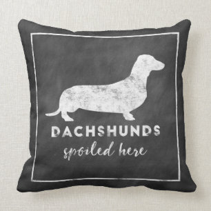 Verwende Dachshunds Hier Vintage Krijtbord Kussen