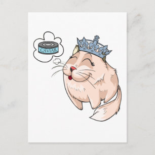Verwende kat die droomt van kaviaar briefkaart