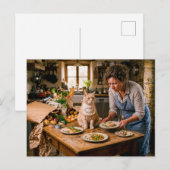 Verwende Kat Gourmetbuffet Briefkaart (Voorkant / Achterkant)