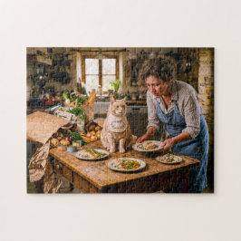 Verwende Kat Gourmetbuffet Legpuzzel
