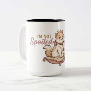 Verwende Kat Koninklijke Kussen Sticker Tweekleurige Koffiemok