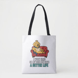 Verwende Koning Hond Grappige Citaat Illustratie Tote Bag