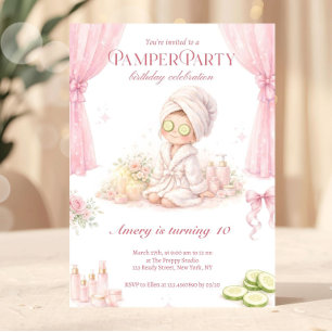 Verwende-Paard-verjaardag Roze Chic Spa-feestje Kaart