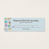 Verwende Paws Pet Grooming Afspraakkaarten Mini Visitekaartjes (Voorkant)