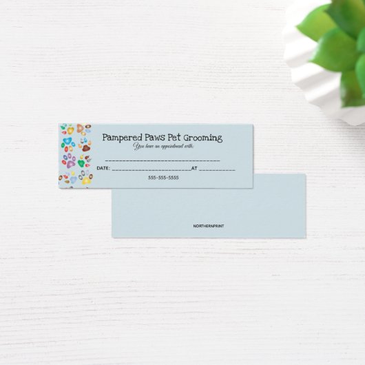 Verwende Paws Pet Grooming Afspraakkaarten Mini Visitekaartjes (Bureau)